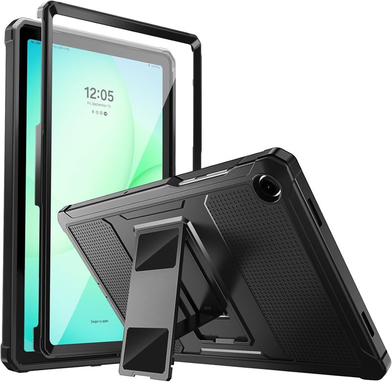 MoKo Case Fit Galaxy Tab A11+ Plus/A9+ 11-Inch 2025/2023, Shockproof Full Body Rugged Stand Back Cover with Built-in Screen Protector for Galaxy Tab A11+/A9 Plus Tablet, Black - Image 1